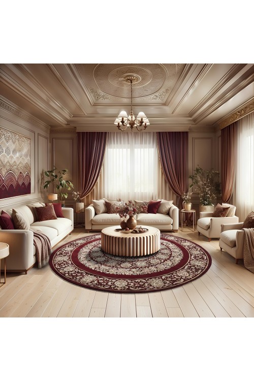 Китайский ковер 002022 Красный круг